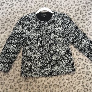 Ann Taylor B&W boucle style cropped jacket